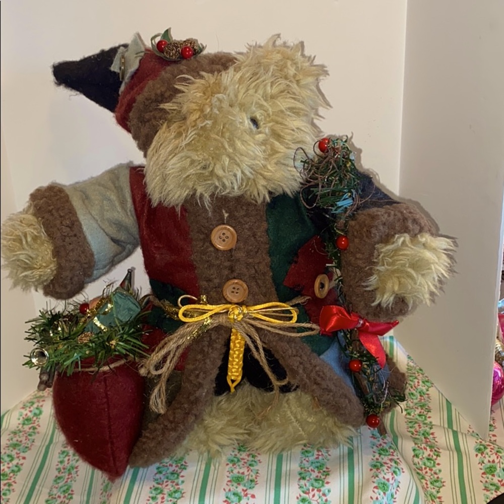 World bazaar Santa patchwork coat 13” teddy bear